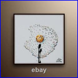 Fried egg 25 Pop Art style, thick layers, impasto style, modern art on canvas