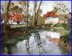 Frits Thaulow Dairy At Quimperle farmhouse norwegian artist nature Green