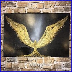 GUARDIAN GOLDEN ANGEL1-UNIQUE ORIGINAL PAINTING-60x40cms