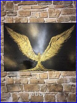 GUARDIAN GOLDEN ANGEL1-UNIQUE ORIGINAL PAINTING-60x40cms