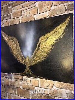 GUARDIAN GOLDEN ANGEL1-UNIQUE ORIGINAL PAINTING-60x40cms