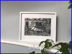 Grayson Perry Reclining Artist Art Card Framed White Rare