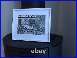 Grayson Perry Reclining Artist Art Card Framed White Rare