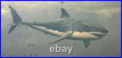 Great White Shark Original 12 x 24 Oil Painting by Edward Suthoff