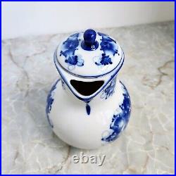 Gzhel Pitcher Blue and White Porcelain Signed by Artist Kolochkova MCM