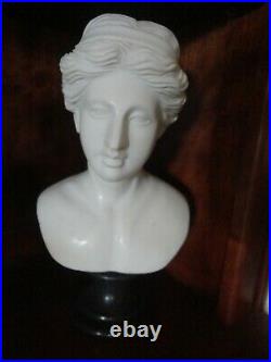 Heavy Marble Bust Historical Figure Female Statue Fine Art Vintage Form