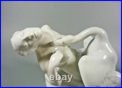 Herend, Leda And The Swan, Art Deco, Artist Signed Porcelain Figurine! (h014)