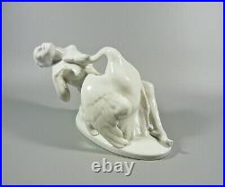 Herend, Leda And The Swan, Art Deco, Artist Signed Porcelain Figurine! (h014)