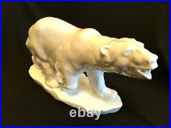 Herend Porcelain Large White Polar Bear Figurine Artist Signed 5267