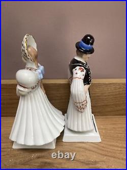 Herend Porcelain Traditional Matyo Bride & Groom Figurines- Signed By the Artist