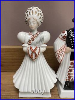 Herend Porcelain Traditional Matyo Bride & Groom Figurines- Signed By the Artist