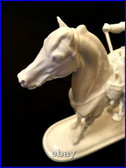 Herend Porcelain White Hadik Hussar On Horse Figurine Artist Signed 5475