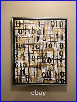 Information Overload' Black and white abstract original modern acrylic painting