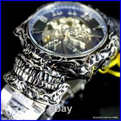 Invicta Artist Skull Automatic Skeletonized Stainless Steel 50mm Watch New