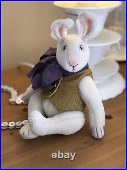 Jacob, The White Easter Bunny, OOAK Artist Rabbit By Bear Rhymes