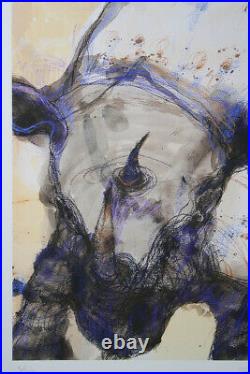 John OLSEN'White Rhino' Limited Edition Print, HAND SIGNED by the artist