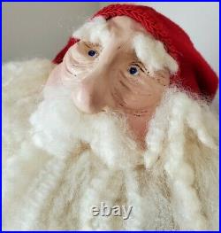 Julenisse Nisse OOAK Primitive Christmas Doll Artist Hand Sculpted Signed c. 1996