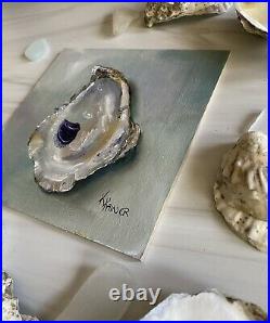 KRISTINE KAINER ORIGINAL Oyster Shell Oil Daily Painting a Day