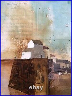 Keith Athay, Original, Large, Mixed Media'White Houses On The Cliffs V' Signed