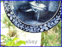 LARGE 13 Vintage DELFT FACTORY WALL PLATE, ARTIST SIGNED by Sticher