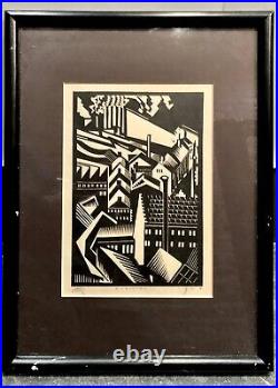 Linocut Signed Charles Evans White 1928-Artist Proof