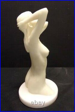 Listed Artist David Parvin, Britton Nude woman Sculpture with Base Signed LOOK