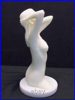 Listed Artist David Parvin, Britton Nude woman Sculpture with Base Signed LOOK