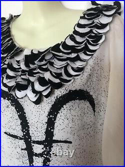 MOSCHINO Clown Dress White Silk Haute Couture IT38 Pret A Porter
