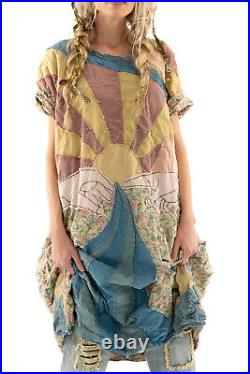 Magnolia Pearl Appliqué Artist Smock Dress One Size Sunrise 786