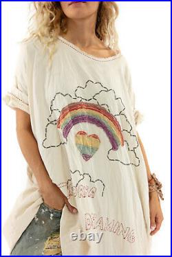Magnolia Pearl Dress Rainbow Cali Dreaming Artist White Cotton ONE SIZE ALL NEW