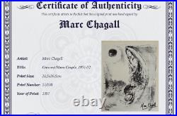 Marc Chagall Hand-Signed Original Print With COA and +$3,500 USD Appraisal