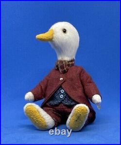 Miniature handmade artist dressed gentleman Duck, teddy By Boyatt Wood Bears