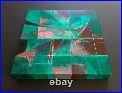 Modern Abstract Painting on Canvas'Re-Trace I' by Helen Hew-White signed Cubism