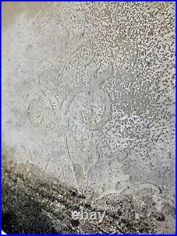 Modern Original Abstract White On White Painting Heavy Texture Mica Glitter