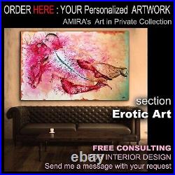 Modern art contemporary artist pop painting original lady with an ermine aceo by