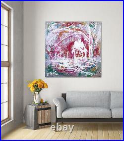 Modern art paintings original Acrylic abstract Large acrylic textured Art white