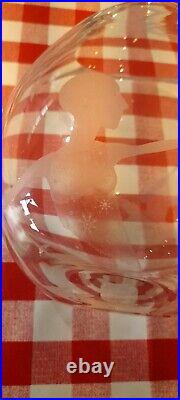 Nancy Sutcliffe Signed Vase Dartington Crystal Engraved Glass Gilt Detail 2013