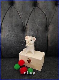 Needle Felted mouse, animals, OOAK, handmade,'White mice', tedybear, gift
