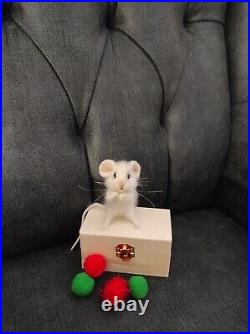 Needle Felted mouse, animals, OOAK, handmade,'White mice', tedybear, gift
