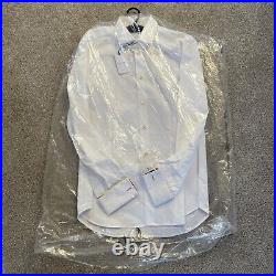 New RRP £150 Paul Smith Artist Stripe Cuff Tailored Soho Fit White Shirt
