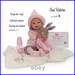 New Spanish Reborn Baby Girl Doll Gift Boxed Set 48 Cms Weighted & Accessories