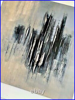 New VALLO ART SALE Original Painting Canvas Abstract Beige Black 100x100 £1200
