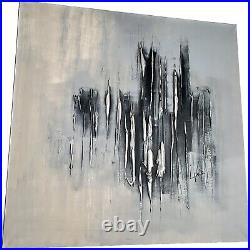 New VALLO ART SALE Original Painting Canvas Abstract Beige Black 100x100 £1200