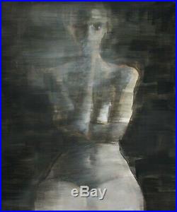 Nude Woman Painting Black & White Original Contemporary Art-Pojani-ipalbus
