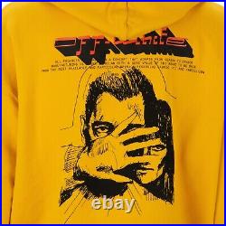 OFF-WHITE Virgil Abloh Oversize Hoodie Sweater Mirko Artist Logo Yellow Black XL