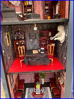 OOAK 112th Dolls House Grandmother clock Witches House Shop Lights up 1/12