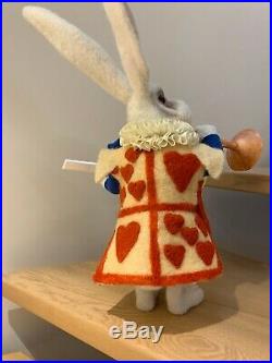 OOAK Needle Felted White Rabbit Alice in Wonderland Collectable Sculpt Bear