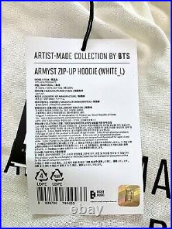 On Hand BTS Jungkook WHITE (L) ARMYST Zip Up Hoody Artist Made Collection