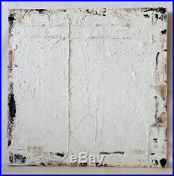 Original Abstract Minimal Textured Painting On Reclaimed Wood By K. A. Davis