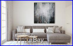 Original Abstract Painting 36x36 Large Canvas Art Gray/White Textured Abstract